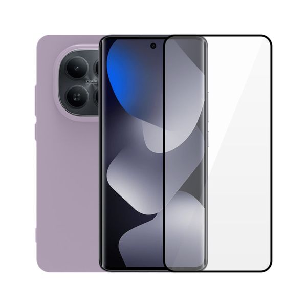 Redshield Xiaomi Redmi Note 15 4G Silicone Case & Tempered Glass Purple Σετ - Θήκη Κινητου & Προστατευτικό Οθόνης