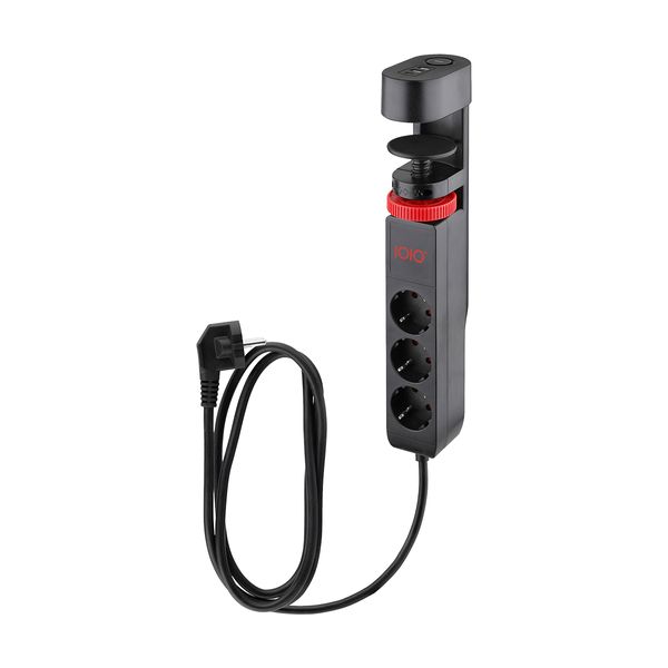 Olympia SL 3000 3 Θέσεων με Σφιγκτήρα Black Πολύπριζο