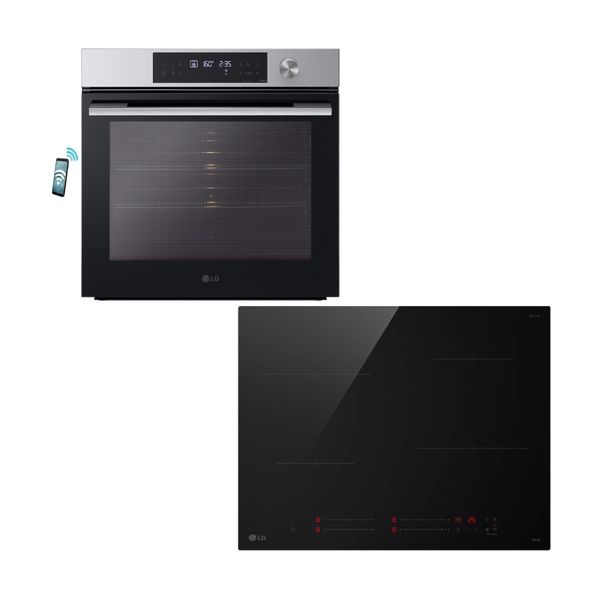 LG WSED7612S Inox Φούρνος & CI5Z2423BN Επαγωγική Εστία Set Εντοιχισμού