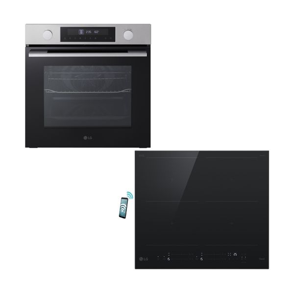 LG WS5D7210S Inox Φούρνος & CBIZ2437B Επαγωγική Εστία Set Εντοιχισμού