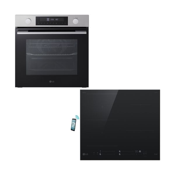 LG WS5D7210S Inox Φούρνος & CBIZ2435B Επαγωγική Εστία Set Εντοιχισμού
