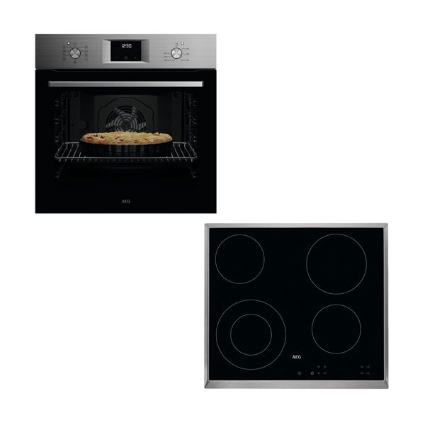 AEG OA5AB21SM Inox Φούρνος & HK624010XB Κεραμική Εστία Set Εντοιχισμού