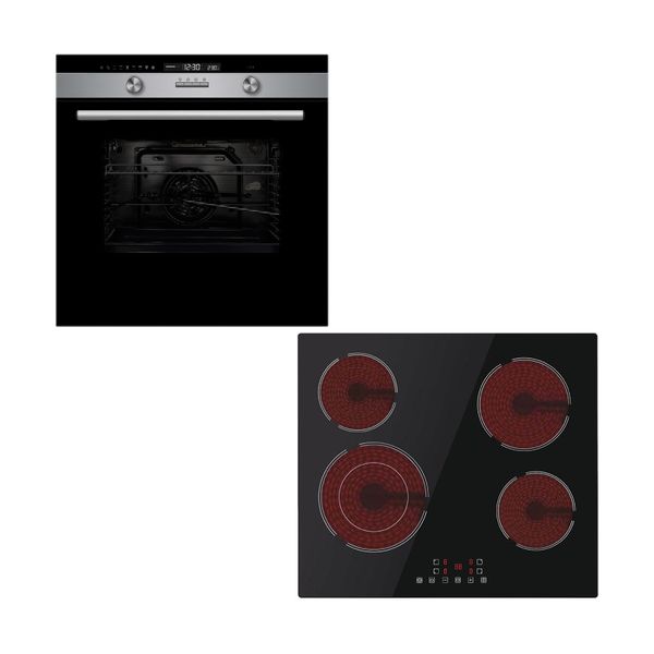 Davoline BBA 7010 Inox Φούρνος & HVC6005T Κεραμική Εστία Set Εντοιχισμού