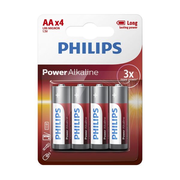 Philips Power Alkaline AA (LR6P4B) 4τμχ Μπαταρίες Αλκαλικές