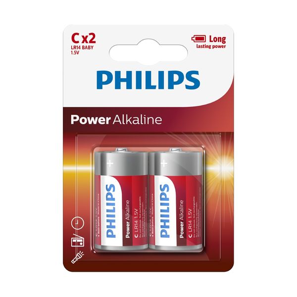 Philips Power Alkaline C (LR14P2B) 2τμχ Μπαταρίες Αλκαλικές