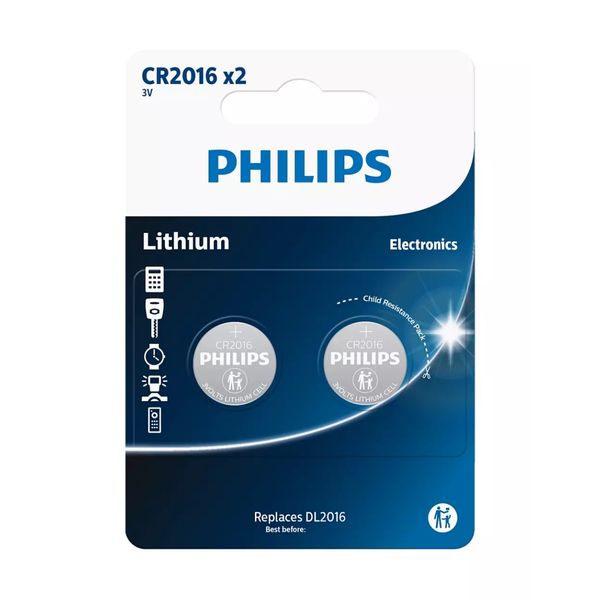Philips CR2016P2 2τμχ Μπαταρία Λιθίου