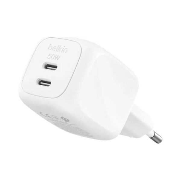 Belkin Dual USB-C 50W Αντάπτορας Φόρτισης