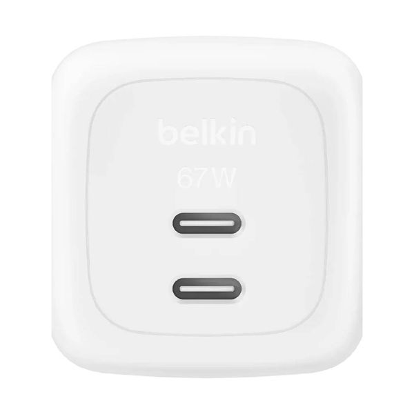 Belkin Dual USB-C 67W White Αντάπτορας Φόρτισης