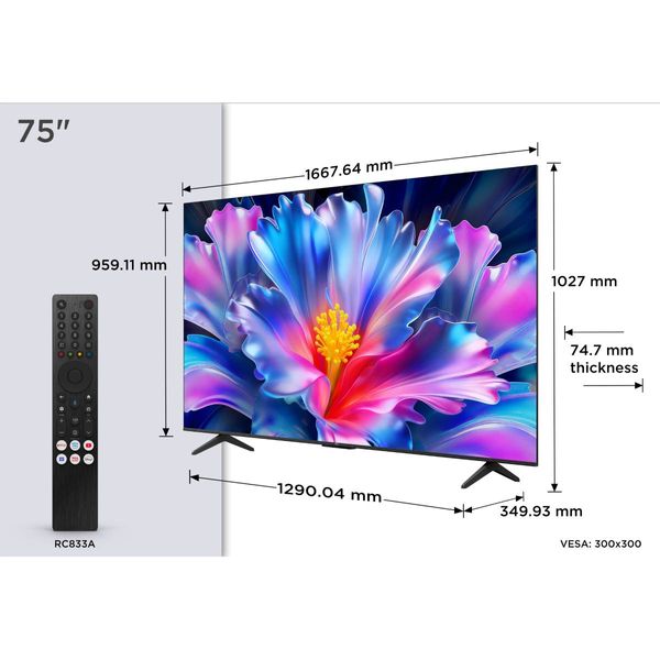 TCL LED 75P6L 75" Τηλεόραση 4K Google TV