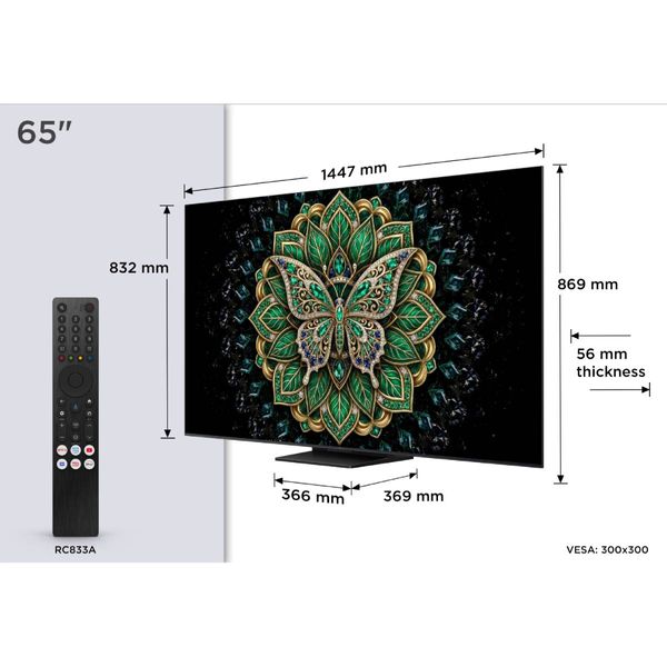 TCL QD Mini LED C6K Pro 65" Τηλεόραση Google TV 4K