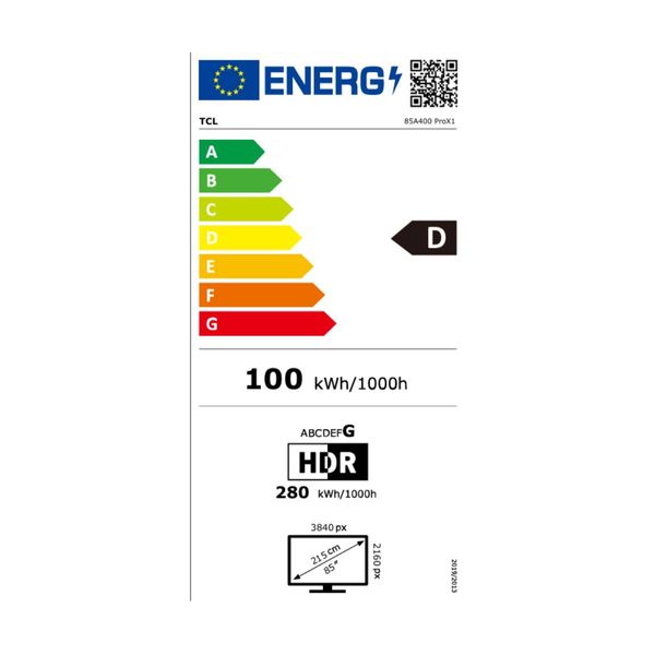 TCL Mini LED 85A400 Pro 85" Τηλεόραση Google TV 4K