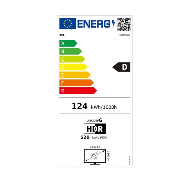 TCL RGB Mini LED 98RM7L 98" Τηλεόραση Smart 4K TV