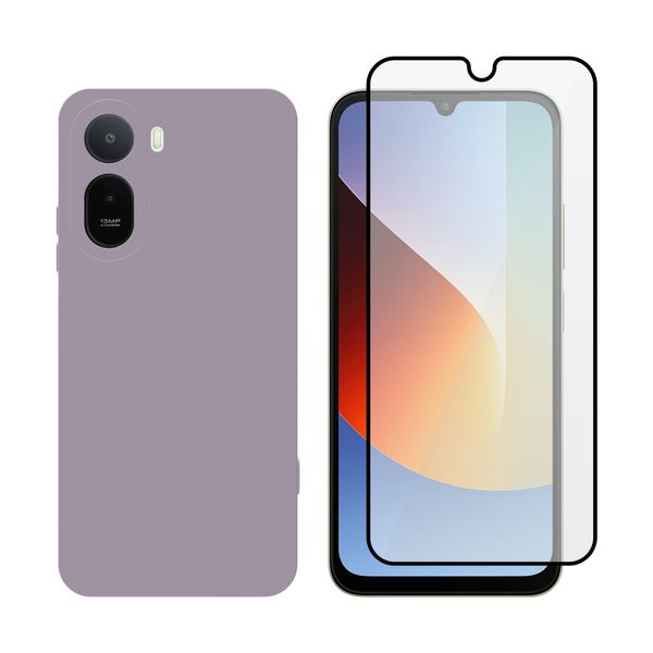 Redshield Redmi A7 Pro Silicone Case & Glass Purple Σετ - Θήκη Κινητου & Προστατευτικό Οθόνης