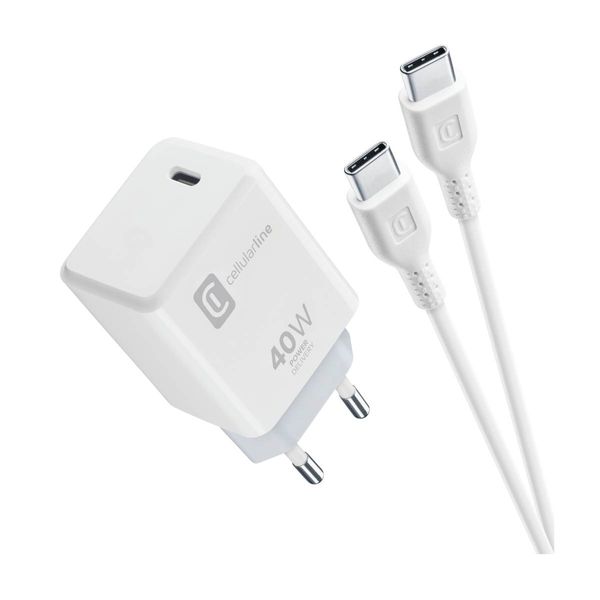 Cellular Line 40W Type-C Cable 1m White Φορτιστής