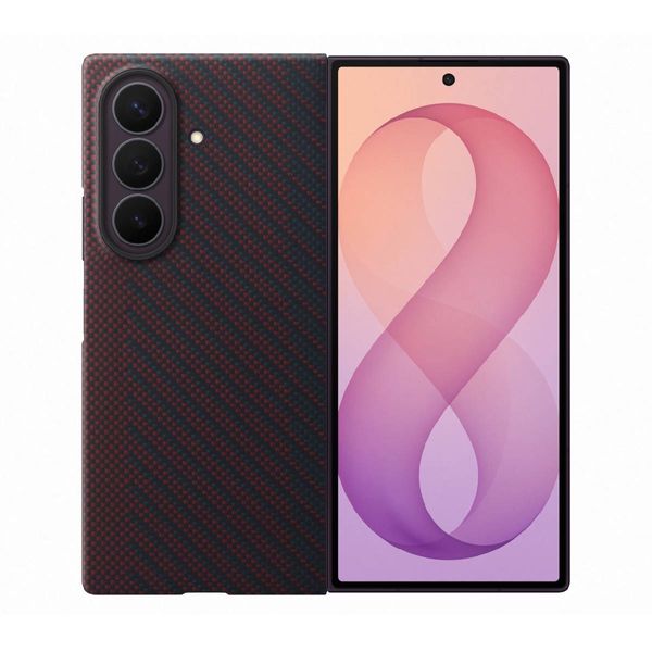 Samsung Fold 8 Magnetic Carbon Red Θήκη Κινητού
