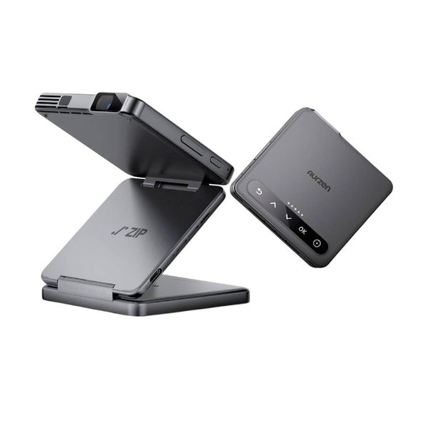 Aurzen Zip Tri-Fold Mini Portable Projector
