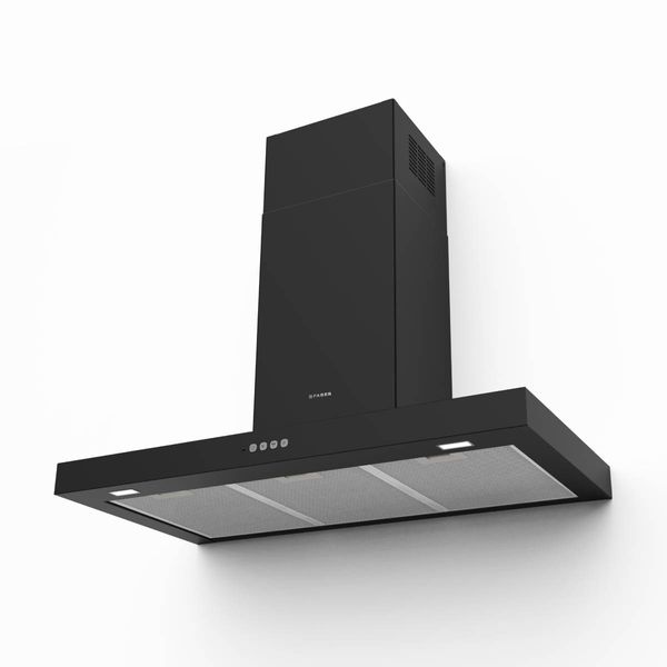 Faber Stilo Comfort A90/2 Black Matt Απορροφητήρας Καμινάδα