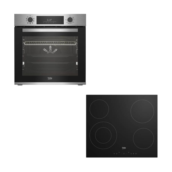 Beko BBIM12300XDSE Inox Φούρνος & HIC 64402 E Εστία Set Εντοιχισμού