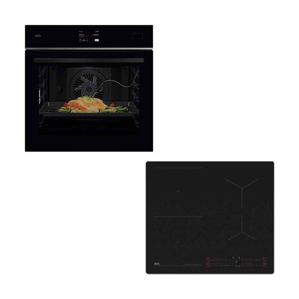 AEG TB8SB73ZAB Black Φούρνος & TI64IB10IZ Matt Black Επαγωγική Εστία Set Εντοιχισμού