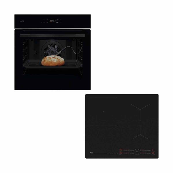 AEG TE7PB63ZAB Φούρνος & TI64IB10IZ Matt Black Επαγωγική Εστία Set Εντοιχισμού