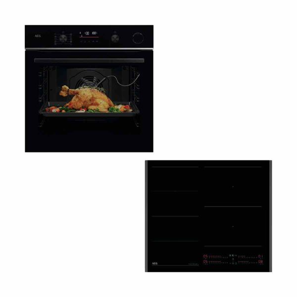 AEG TR6PB531SB Black Φούρνος & TI64IG00FB Επαγωγική Εστία Set Εντοιχισμού