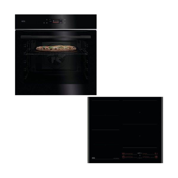 AEG Pizza Expert TX7PB63FSB Φούρνος & TI64IG00FB Κεραμική Εστία Set Εντοιχισμού