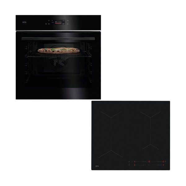 AEG Pizza Expert TX7PB63FSB Φούρνος & 5000 Induction TO64IA0AIT Κεραμική Εστία Set Εντοιχισμού