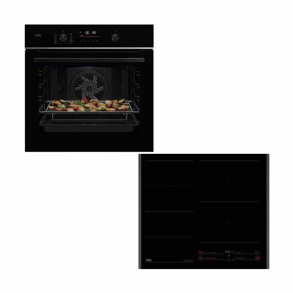 AEG TS6PB531AB Black Φούρνος & TI64IG00FB Επαγωγική Εστία Set Εντοιχισμού