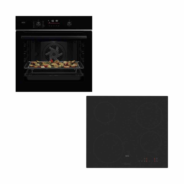 AEG TS6PB531AB Black Φούρνος & TM64IA00CL Matt Black Επαγωγική Εστία Set Εντοιχισμού