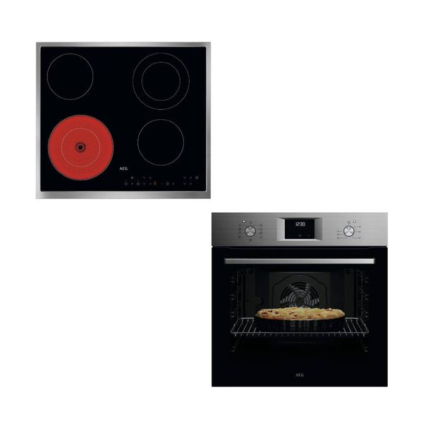 AEG OA5AB21SM Inox Φούρνος & TORN64A02XB 6 Zones Κεραμική Εστία Set Εντοιχισμού