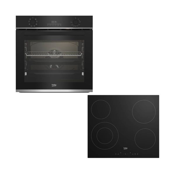 Beko BBIR13300XC Black Φούρνος & HIC 64402 E Εστία Set Εντοιχισμού