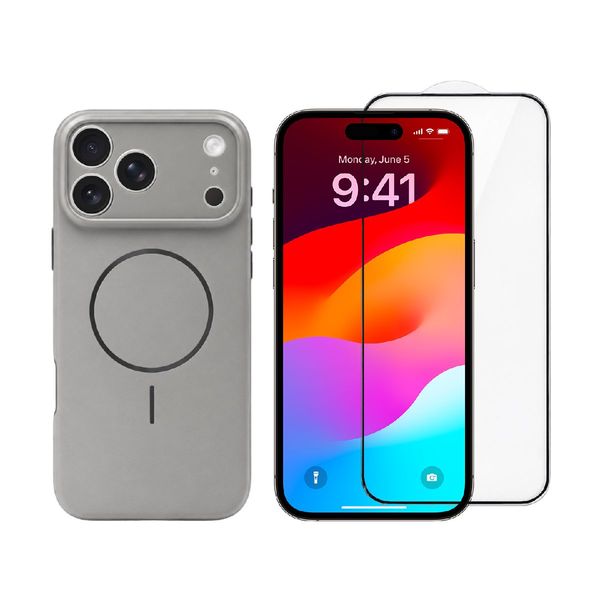 Redshield iPhone 18 Pro Max Skin Feel Magsafe with ring stand & Full Face Gray White Σετ - Θήκη Κινητου & Προστατευτικό Οθόνης