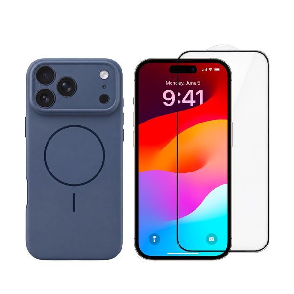 Redshield iPhone 18 Pro Max Skin Feel Magsafe with ring stand & Full Face Gemstone Blue Σετ - Θήκη Κινητου & Προστατευτικό Οθόνης