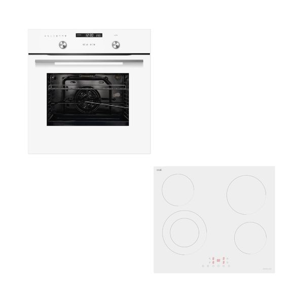 Davoline Classic BI O 1070 White Φούρνος & WVC 6005 Εστία Κεραμική Set Εντοιχισμού