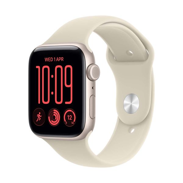 Apple Watch SE 3 GPS 44mm Starlight Aluminium Case Sand Sport Band M/L SmartWatch