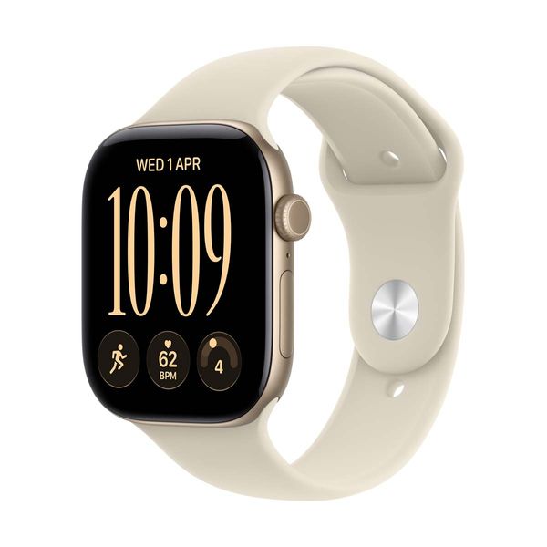 Apple Watch S12 GPS 42mm Light Gold Aluminium Case Sand Sport Band S/M SmartWatch