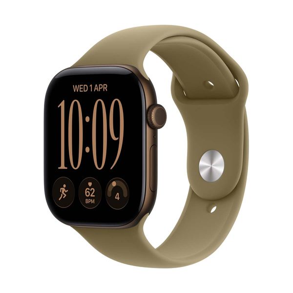Apple Watch S12 GPS 42mm Dark Bronze Aluminium Case Olive Sport Band S/M SmartWatch
