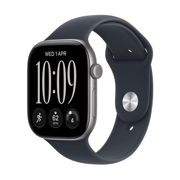 Apple Watch S12 GPS 46mm Space Grey Aluminium Case Navy Blue Sport Band M/L SmartWatch