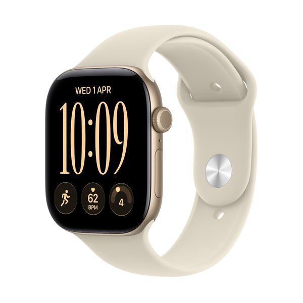 Apple Watch S12 GPS 46mm Light Gold Aluminium Case Sand Sport Band M/L SmartWatch