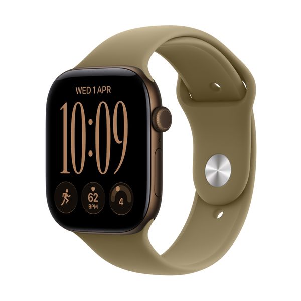 Apple Watch S12 GPS 46mm Dark Bronze Aluminium Case Olive Sport Band S/M SmartWatch
