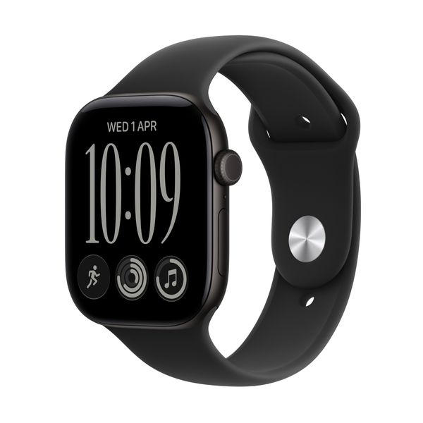 Apple Watch S12 GPS + Cellular 46mm Black Aluminium Case Black Sport Band M/L SmartWatch
