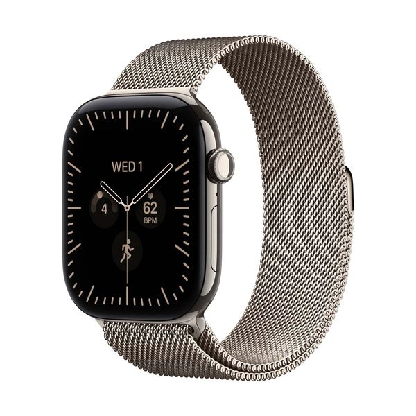Apple Watch S12 GPS + Cellular 42mm Natural Titanium Case Natural Milanese Loop SmartWatch