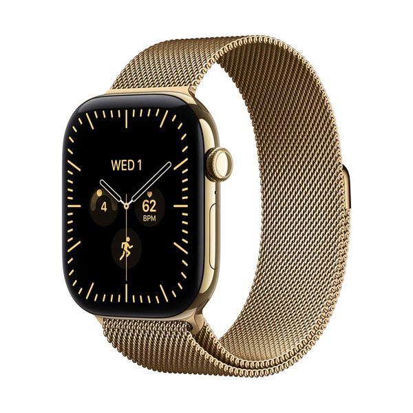 Apple Watch S12 GPS + Cellular 42mm Radiant Gold Titanium Case Radiant Gold Milanese Loop SmartWatch