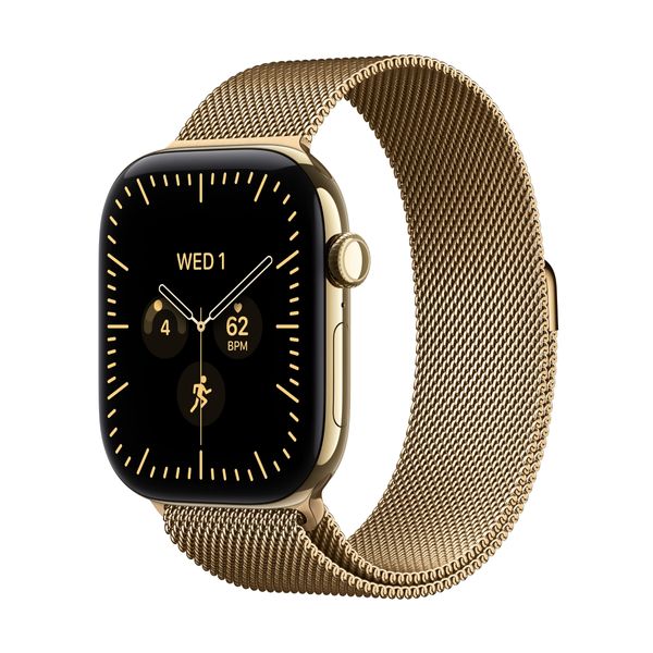 Apple Watch S12 GPS + Cellular 46mm Radiant Gold Titanium Case Radiant Gold Milanese Loop S/M SmartWatch