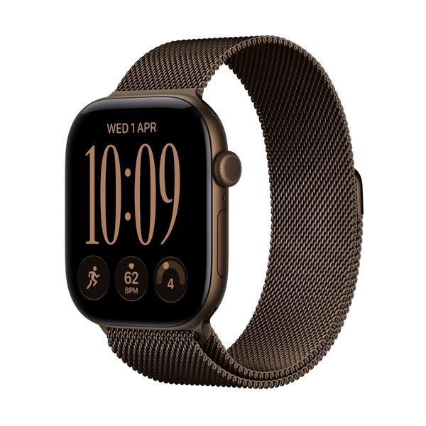 Apple Watch S12 GPS + Cellular 46mm Dark Bronze Aluminium Case Dark Bronze Milanese Loop S/M SmartWatch