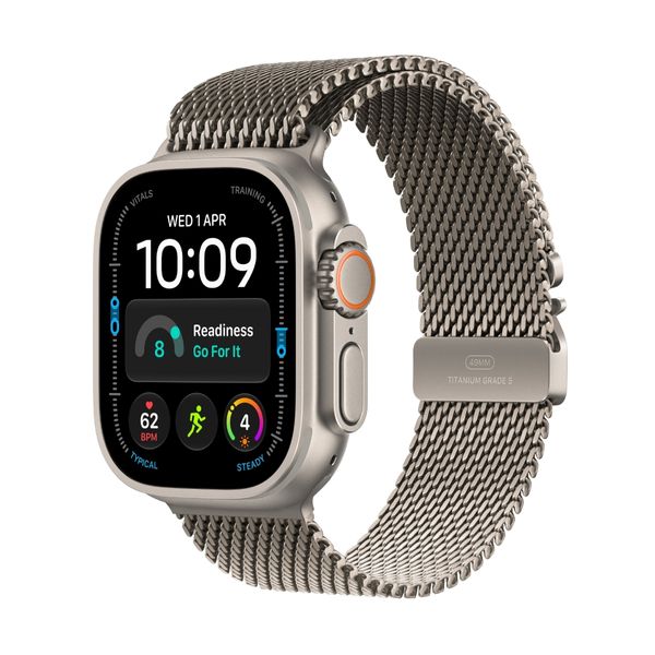 Apple Watch Ultra 4 GPS + Cellular 49mm Natural Titanium Case Natural Titanium Milanese Loop Medium SmartWatch