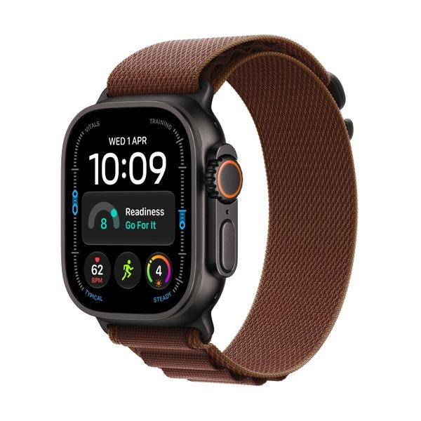 Apple Watch Ultra 4 GPS + Cellular 49mm Black Titanium Case Burgundy Alpine Loop Medium SmartWatch