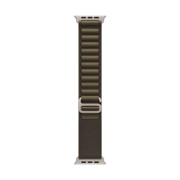 Apple 49mm Alpine Loop Dark Olive M - Natural Titanium Finish Λουράκι Smartwatch